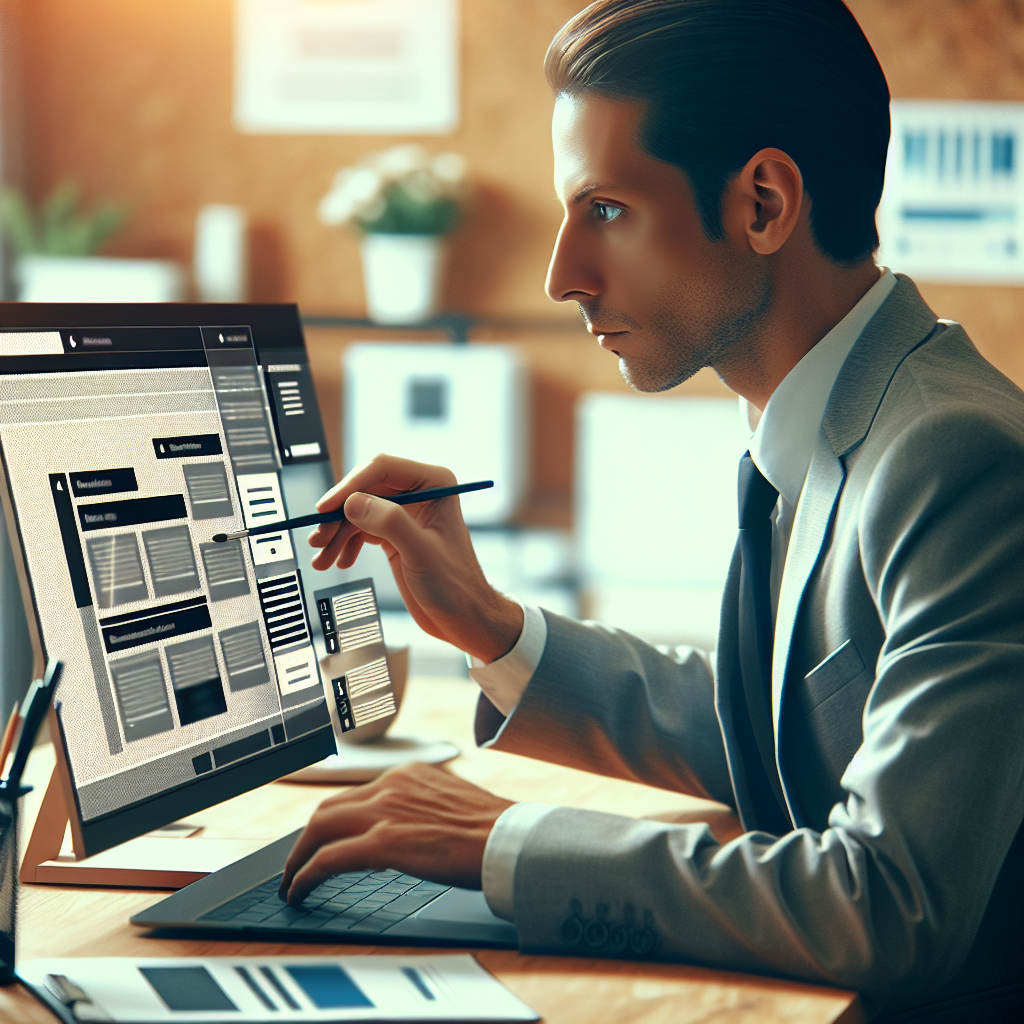 Un utilisateur personnalisant un site web sur un ordinateur portable.