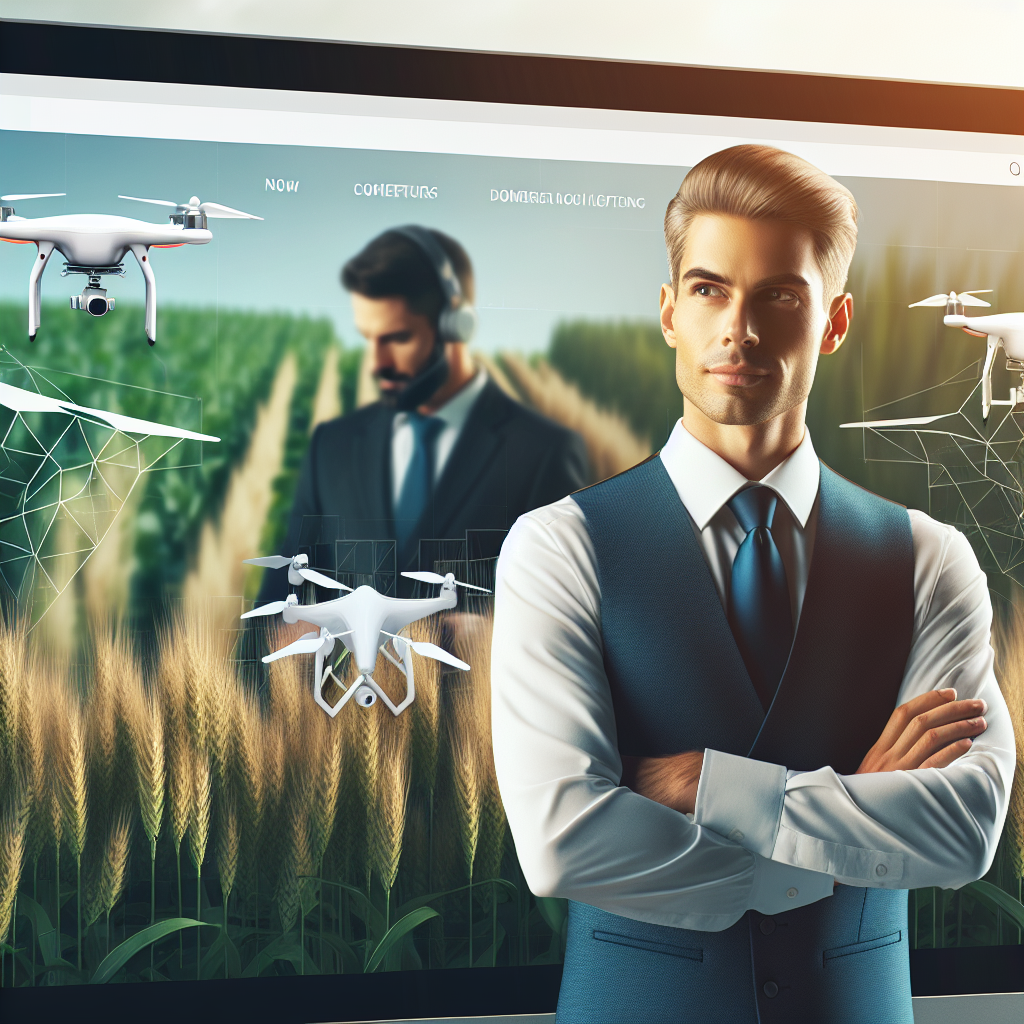 Capture d'écran d'un site web de drone agricole avec un design professionnel.