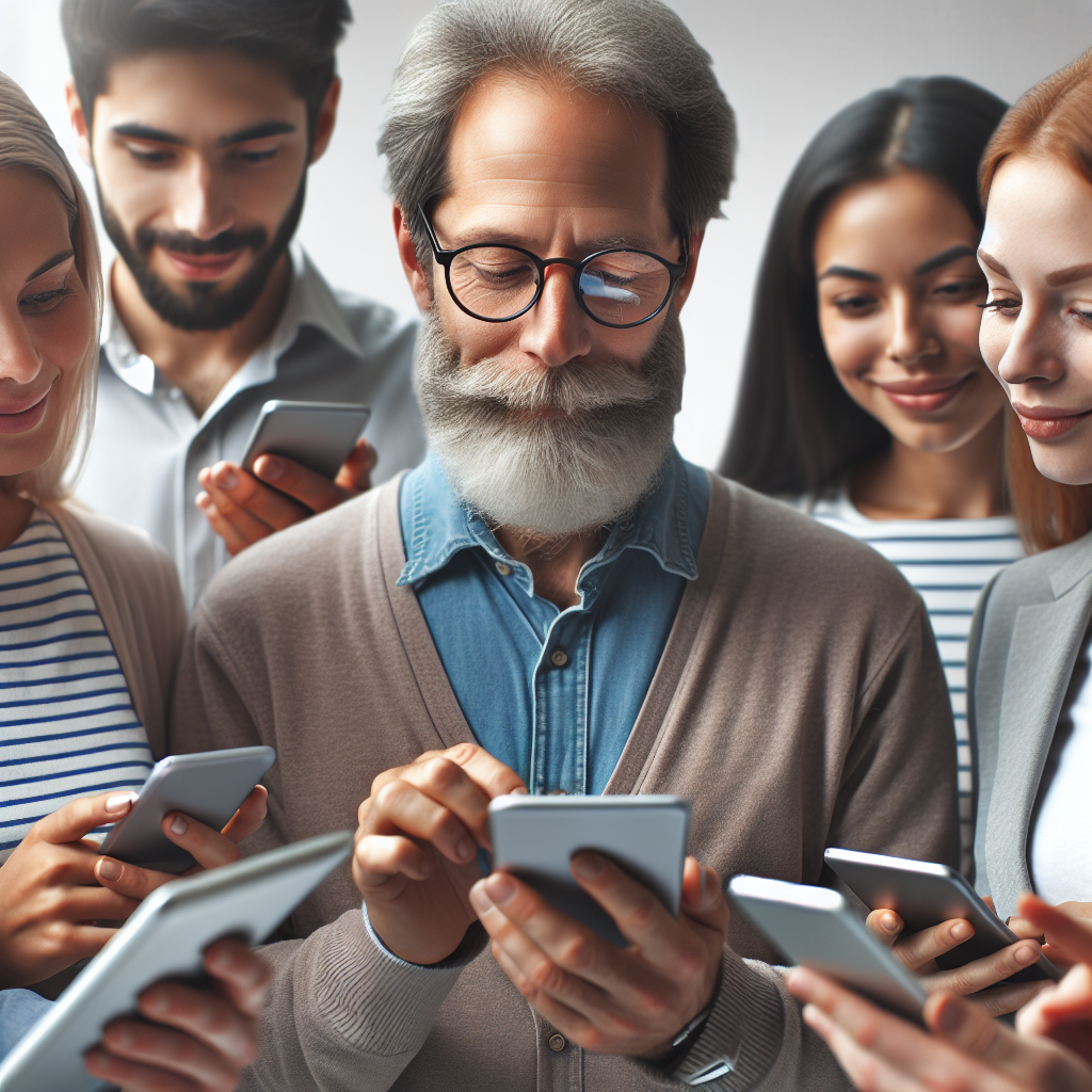 Personnes utilisant un site web éducatif sur différents appareils mobiles.
