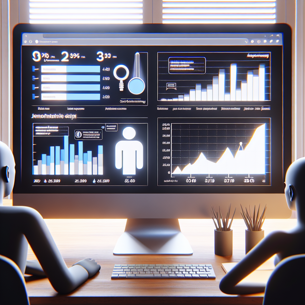 Un écran d'ordinateur affichant des graphiques et des statistiques SEO.