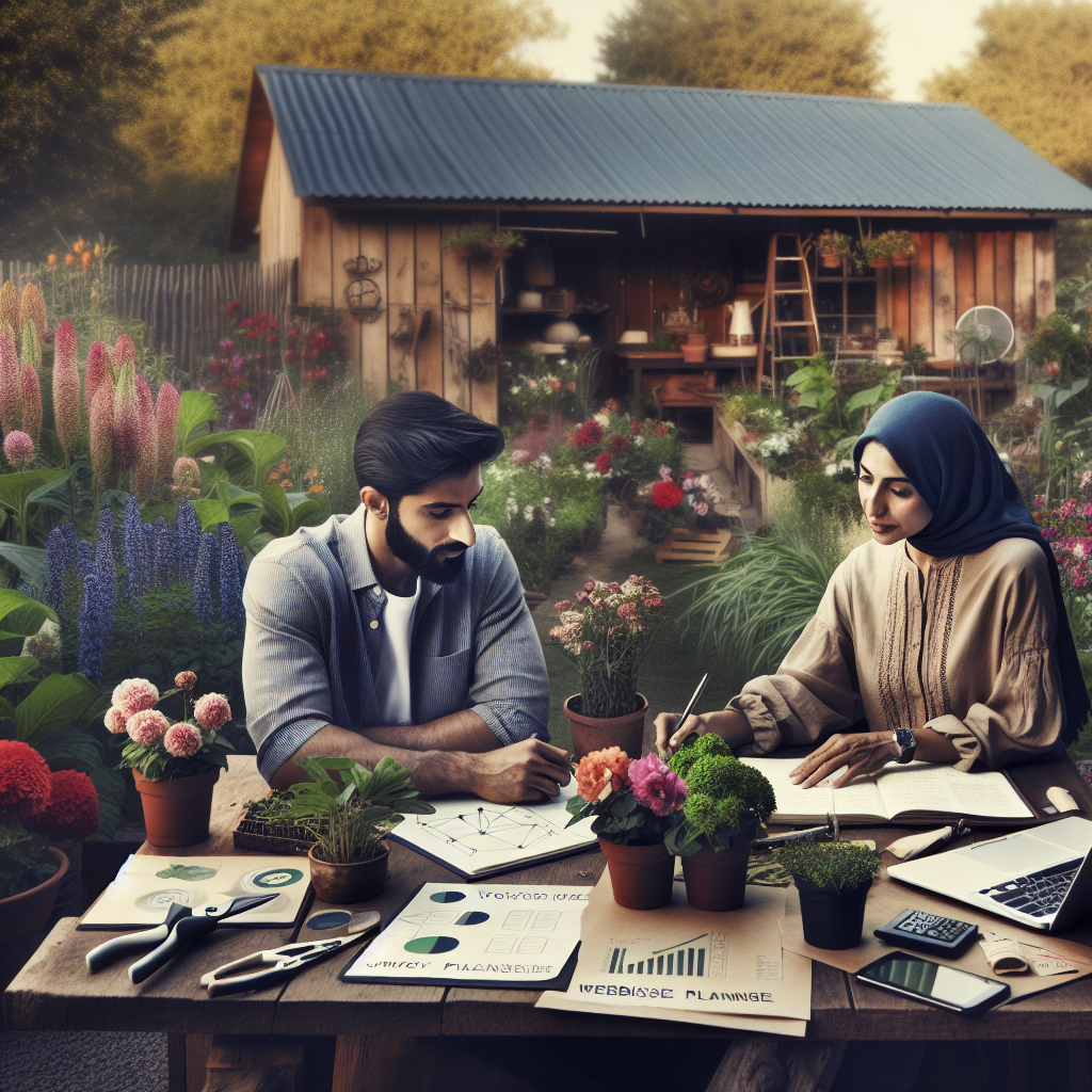 Un jardinier professionnel planifiant son site web