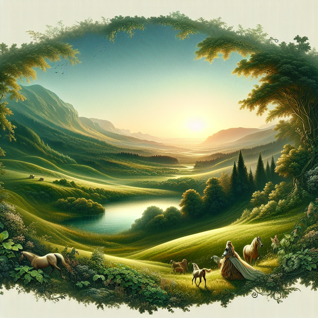 Un paysage naturel avec des animaux en arrière-plan.