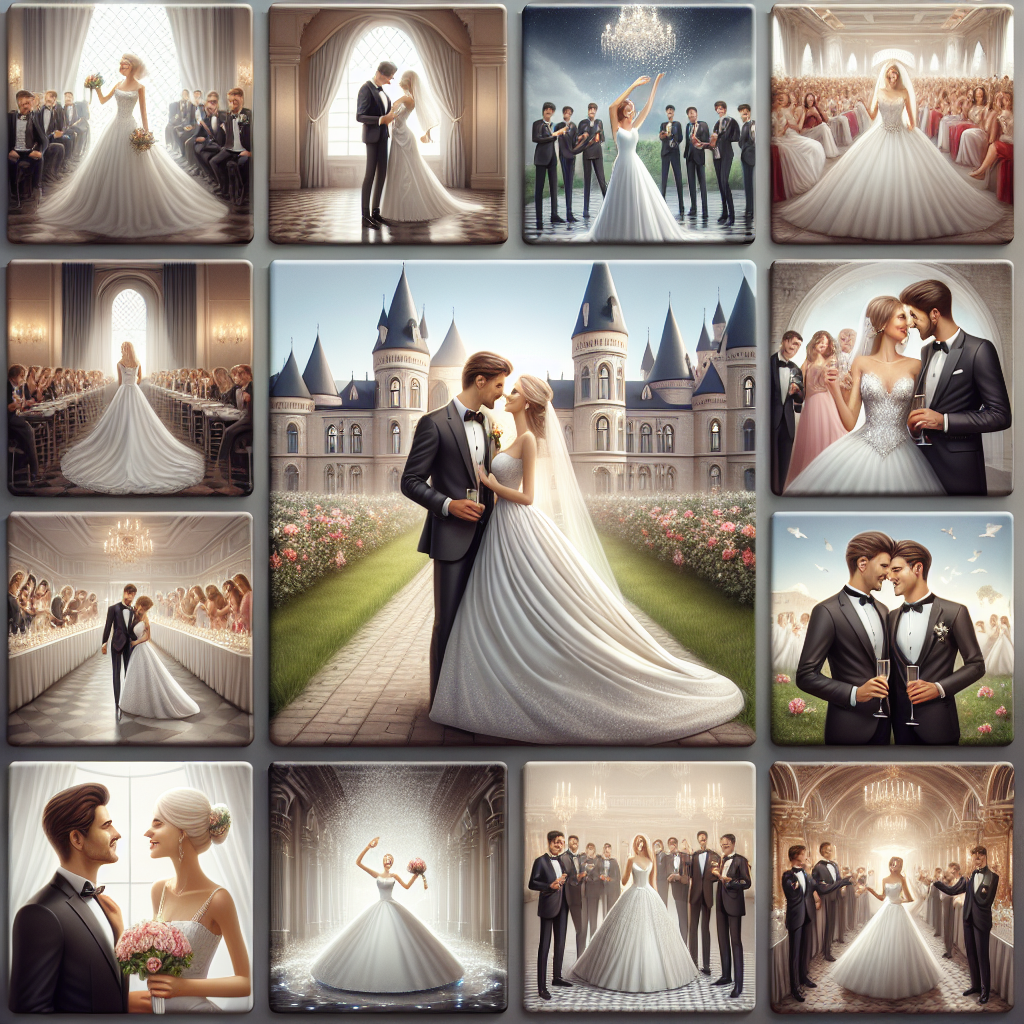 Un portfolio en ligne de photographies de mariage.