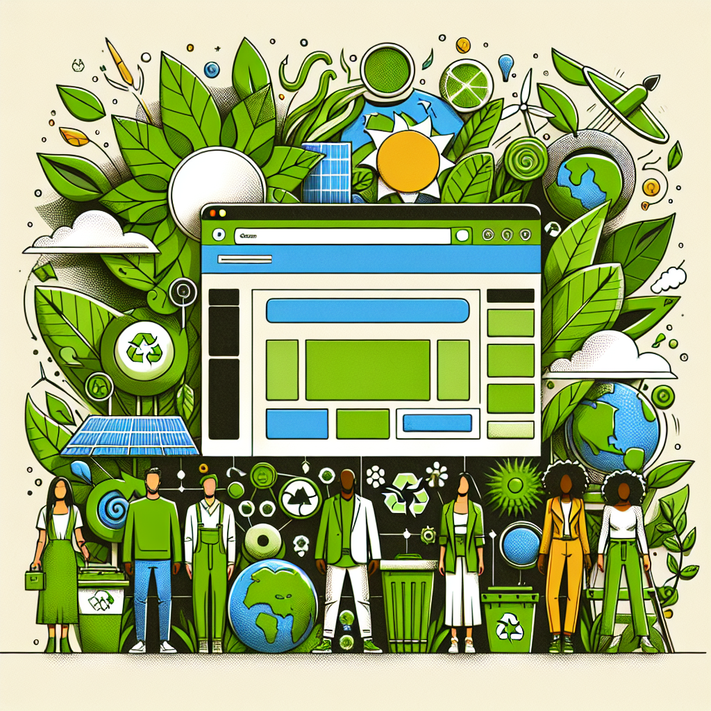 Exemple de design web éco-responsable avec des éléments naturels.