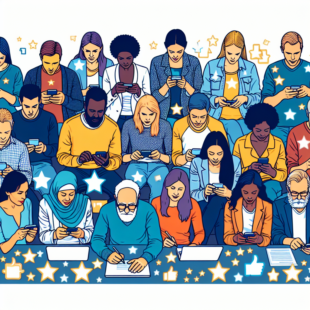 Image de personnes laissant des avis sur un site web.