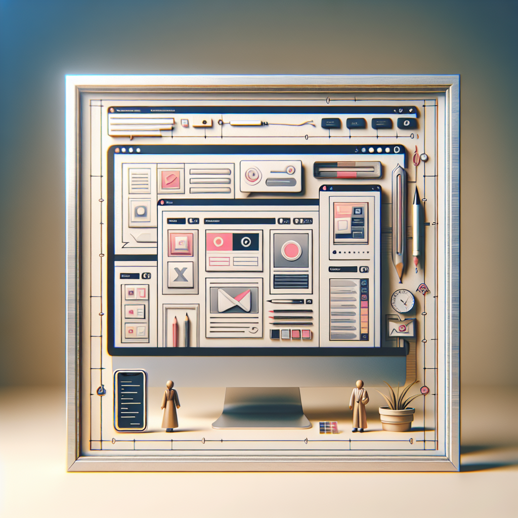 Interface d'une plateforme de création de site web sur un écran d'ordinateur.