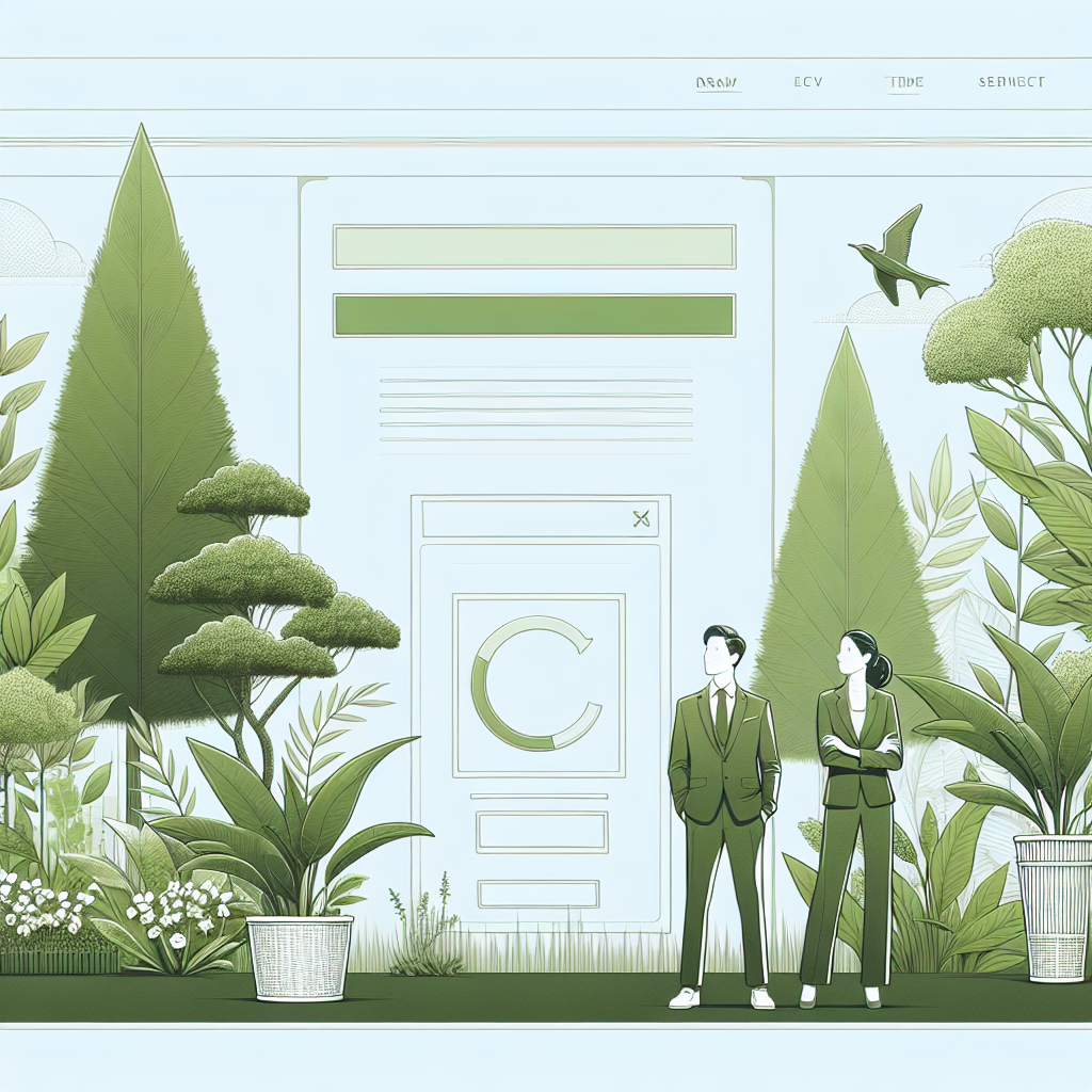 Un design web épuré avec des couleurs naturelles et des éléments écologiques.