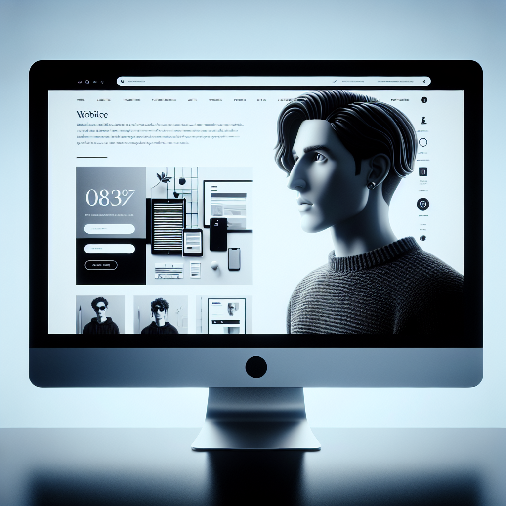 Un écran d'ordinateur affichant un site web moderne et épuré.