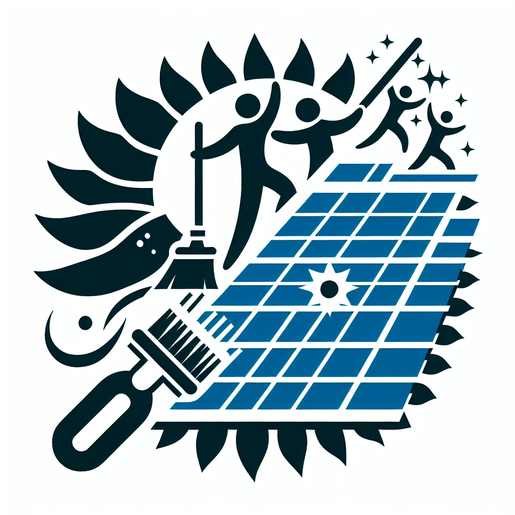 Un logo d'entreprise de nettoyage de panneaux solaires.