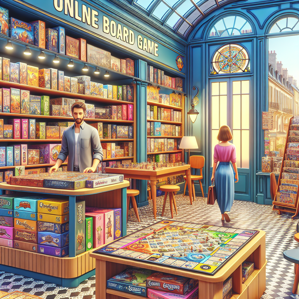 Une boutique en ligne de jeux de société colorée et attrayante.