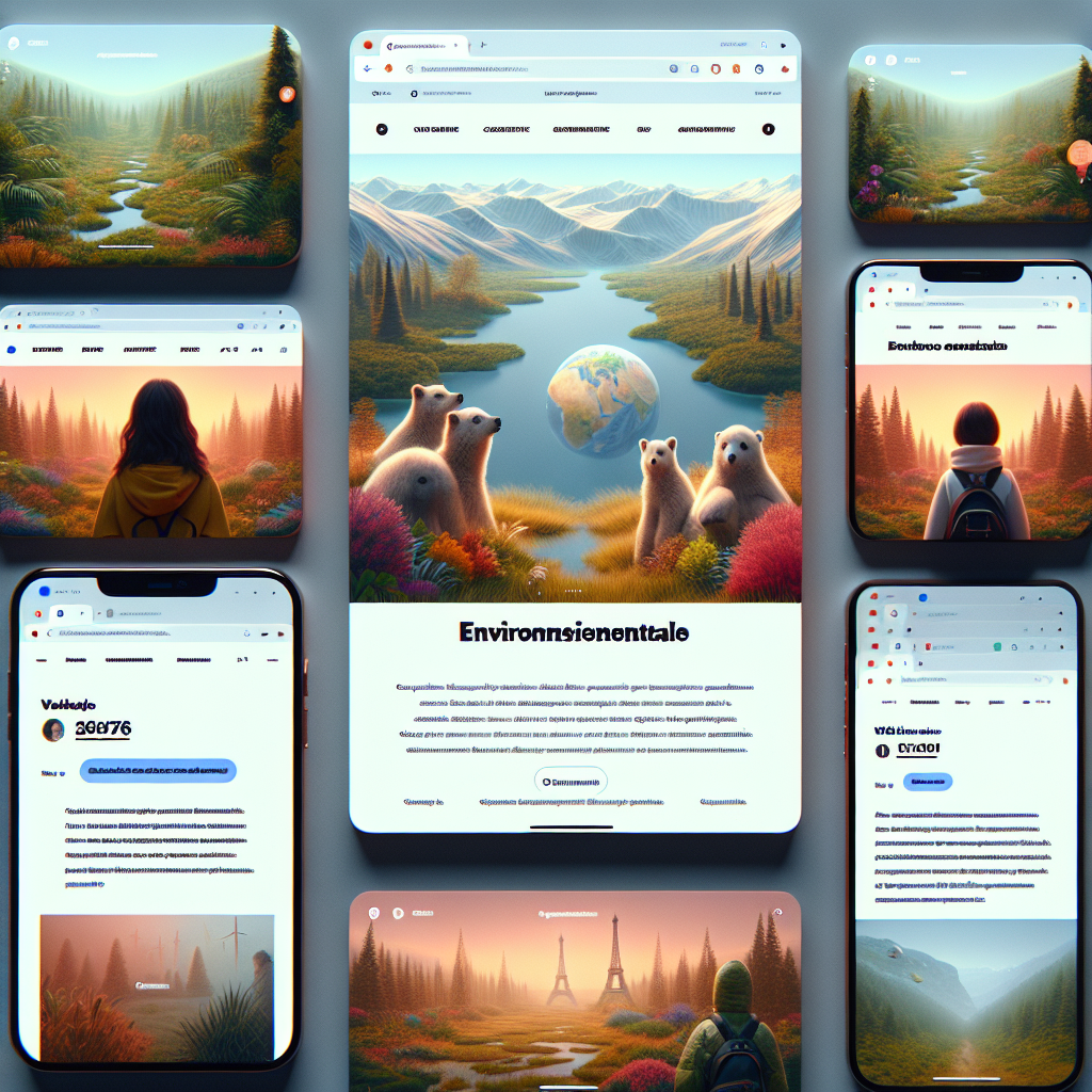 Capture d'écran stylisée de sites web écologiques.