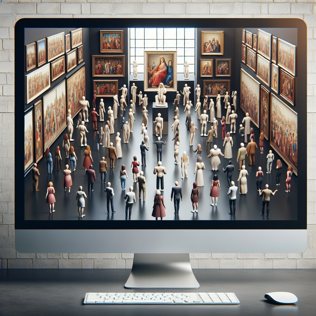 Écran d'ordinateur affichant une galerie d'art numérique