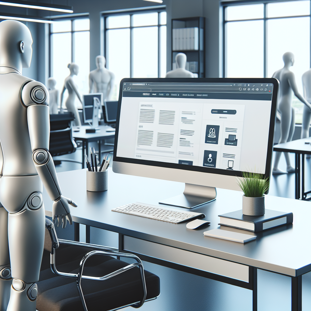 Image d'un bureau moderne avec un ordinateur affichant le site de SiteW.