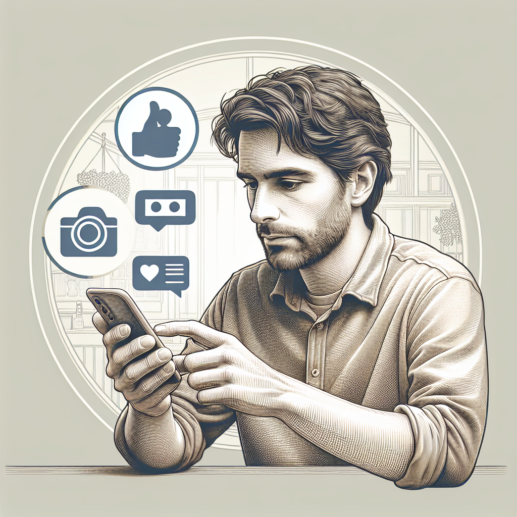 Image d'une personne utilisant un smartphone pour naviguer sur les réseaux sociaux.