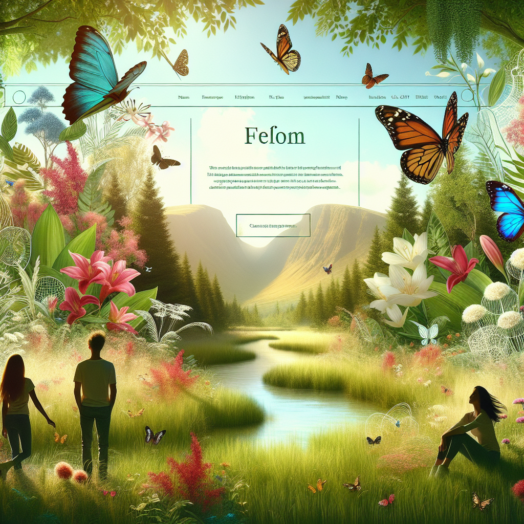 Images de nature intégrées dans un design de site web.
