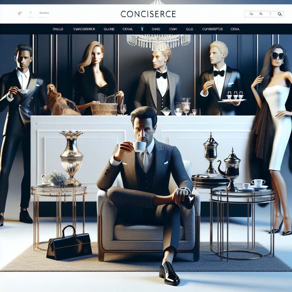 Un design web élégant et sophistiqué pour un site de conciergerie de luxe.