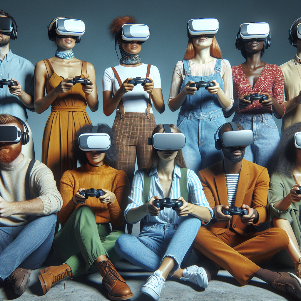 Un groupe de personnes utilisant des casques de réalité virtuelle.