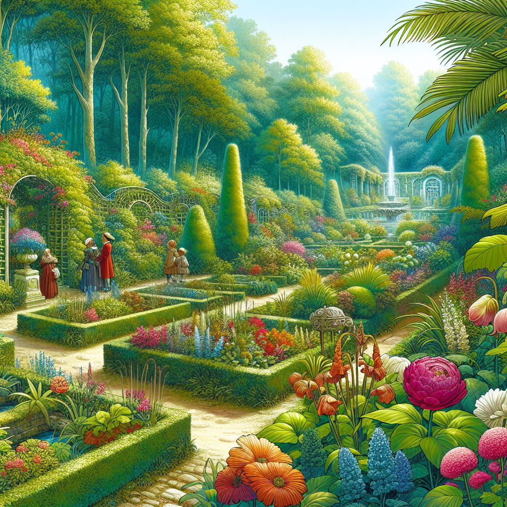 Un jardin luxuriant avec des plantes étiquetées.