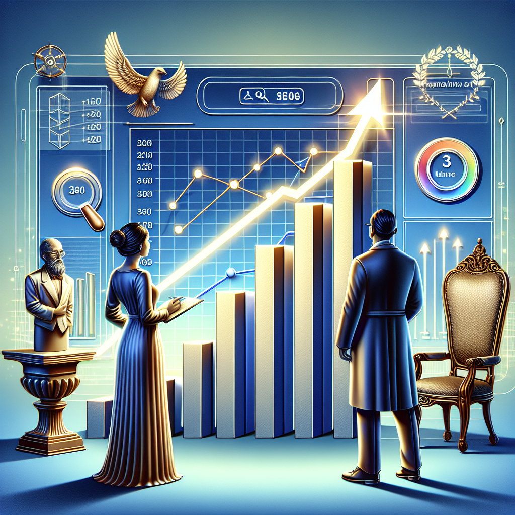Graphiques illustrant l'amélioration du référencement d'un site web.