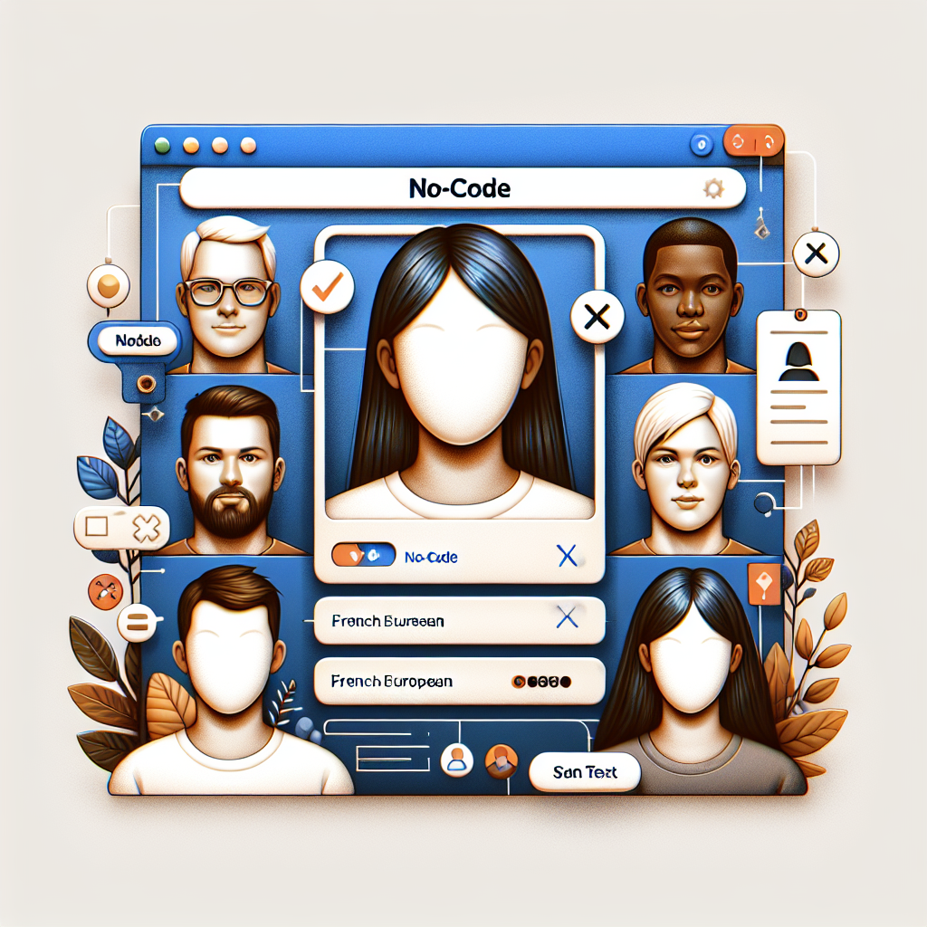 Illustration d'un outil no-code avec une interface utilisateur intuitive.