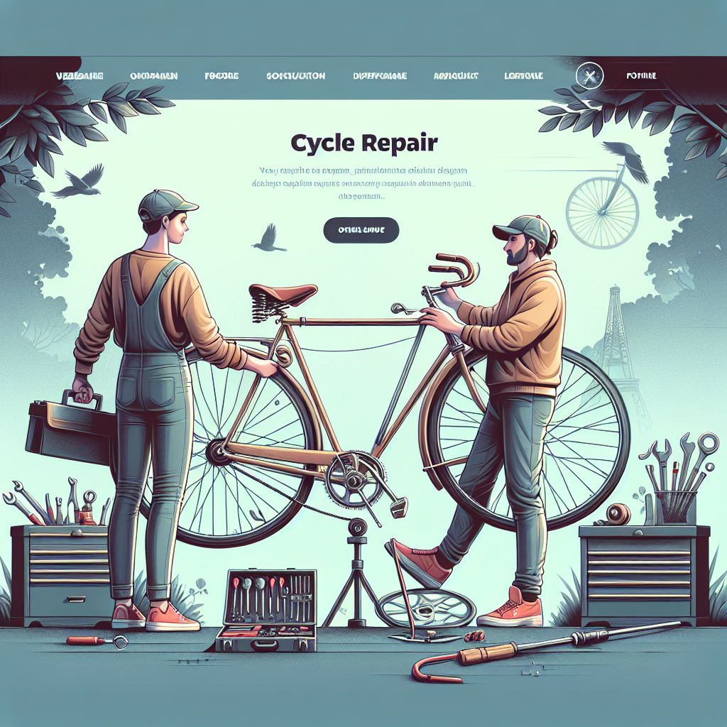 Illustration d'un site web de réparation de vélos créé avec SiteW.