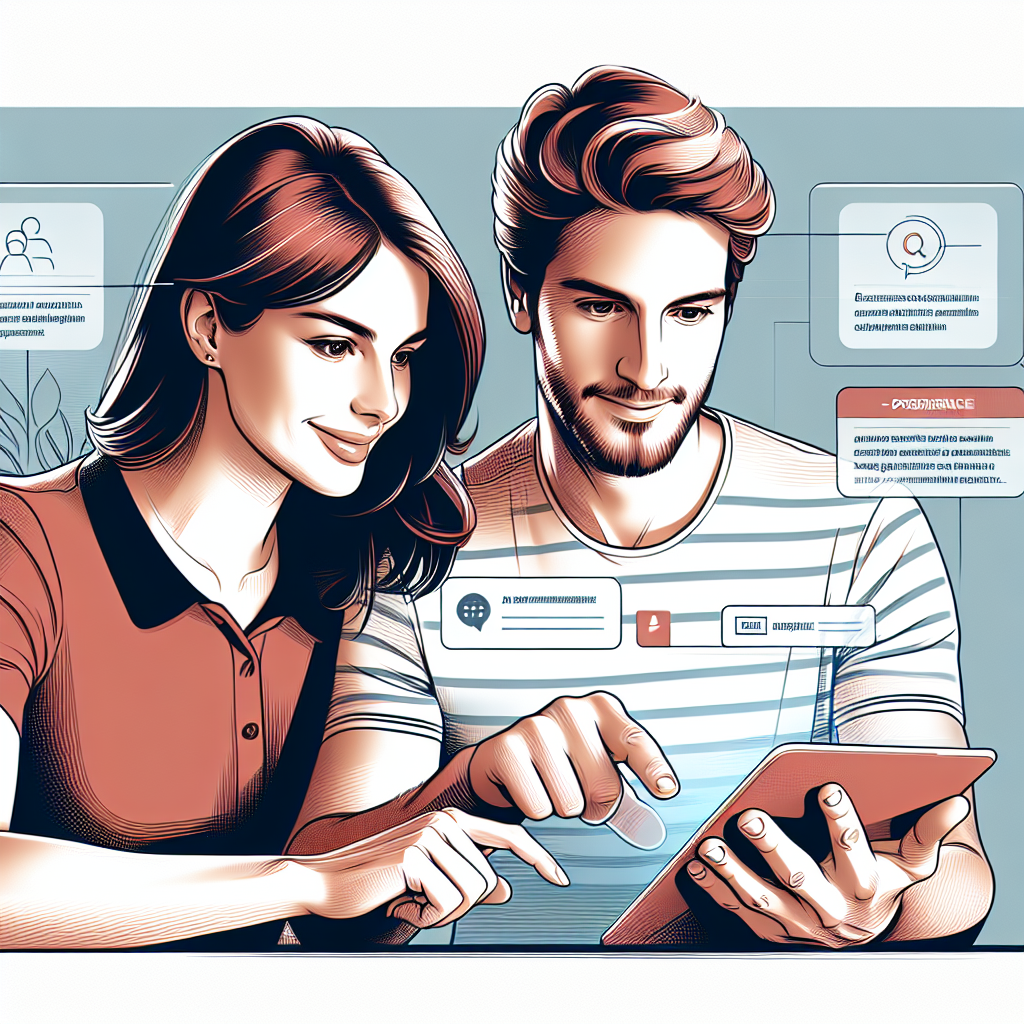 Personnes interagissant avec un site web sur une tablette.