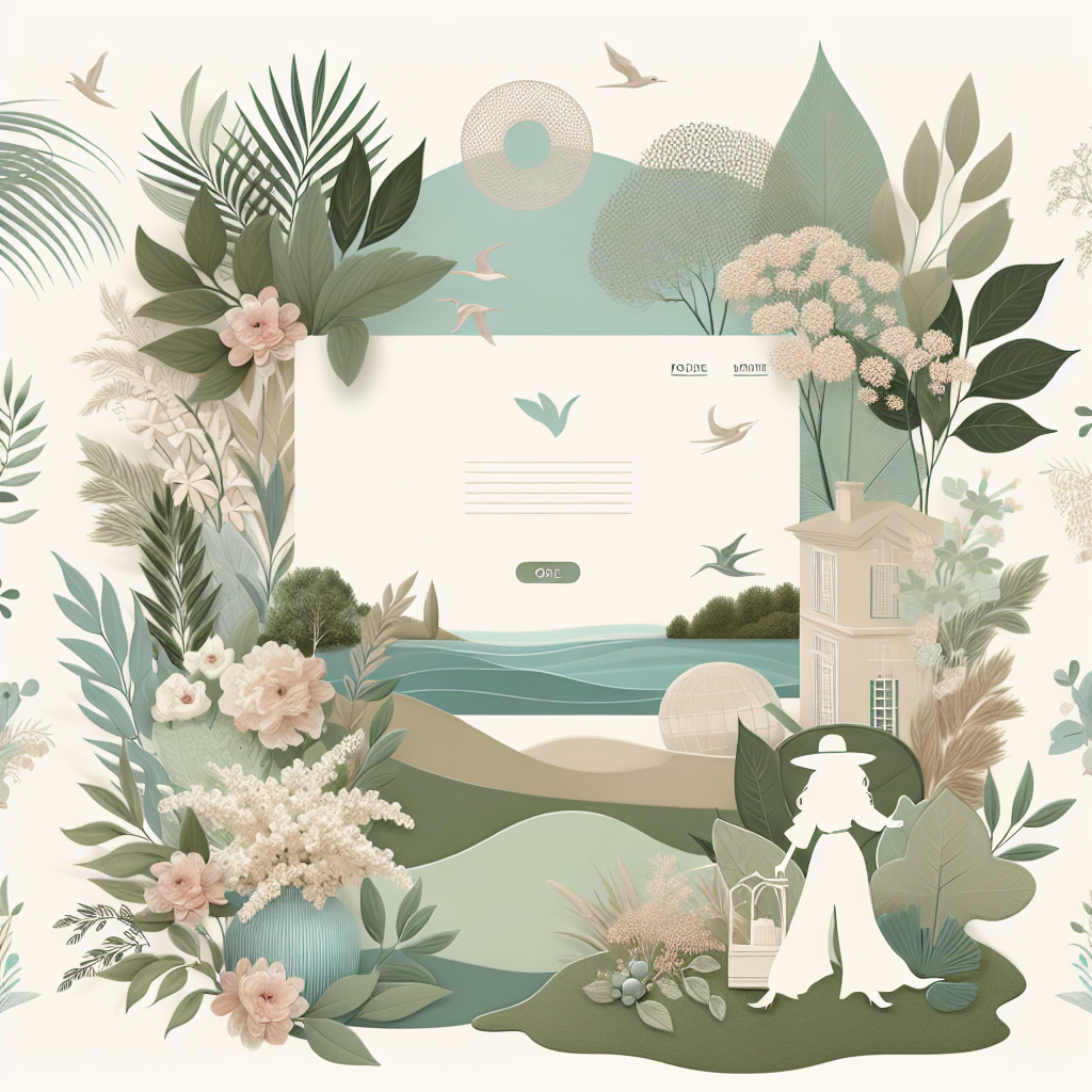 Un design de site web apaisant avec des couleurs douces et des éléments naturels.