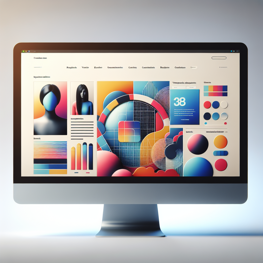 Un écran d'ordinateur affichant un site web moderne et stylisé.