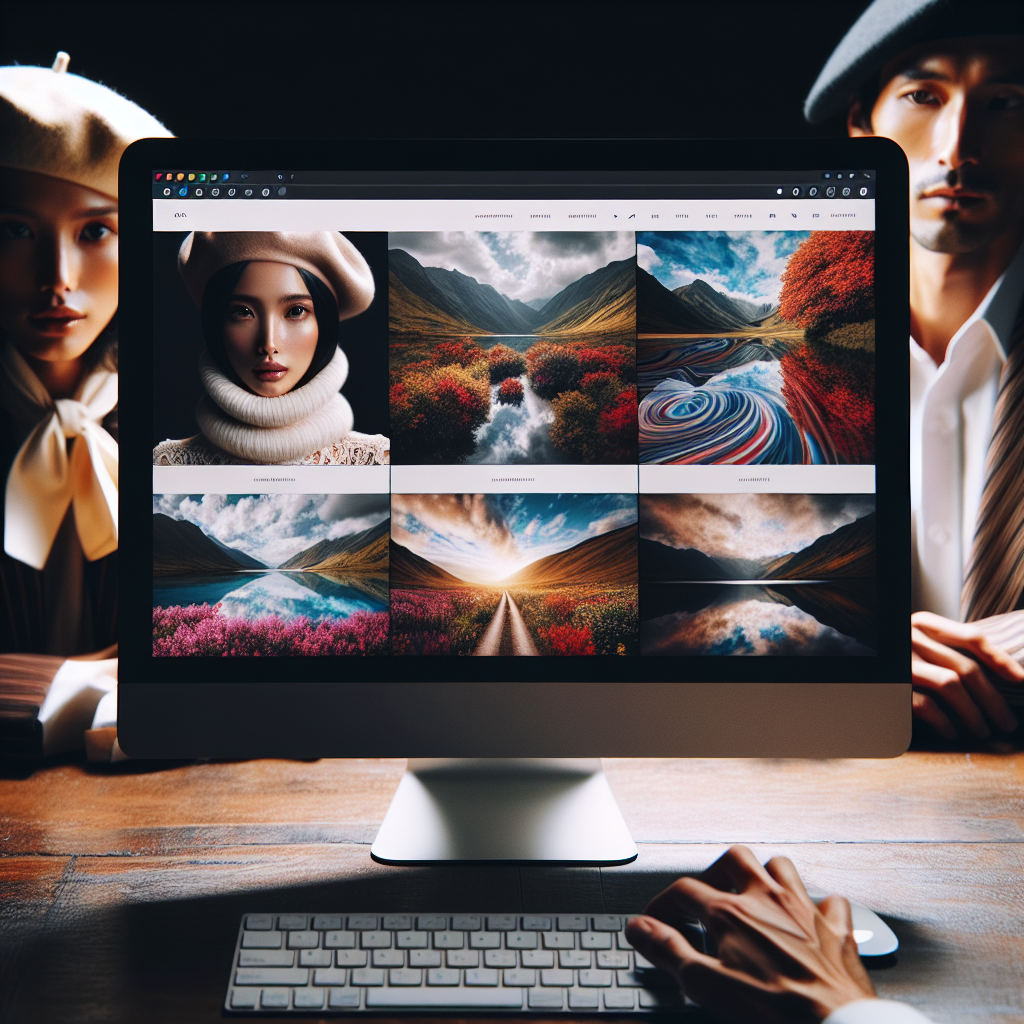 Un écran d'ordinateur affichant un site web de photographie.