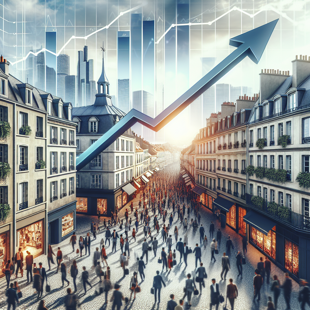 Un graphique montrant la croissance d'une entreprise avec des flèches ascendantes
