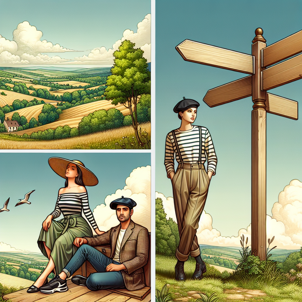 Un paysage avec un panneau indiquant un nom de domaine imaginaire.