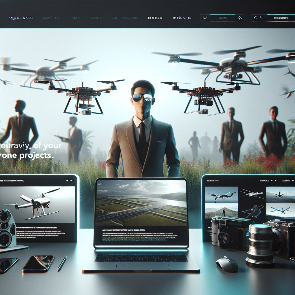 Un portfolio de projets de drones sur un site web.