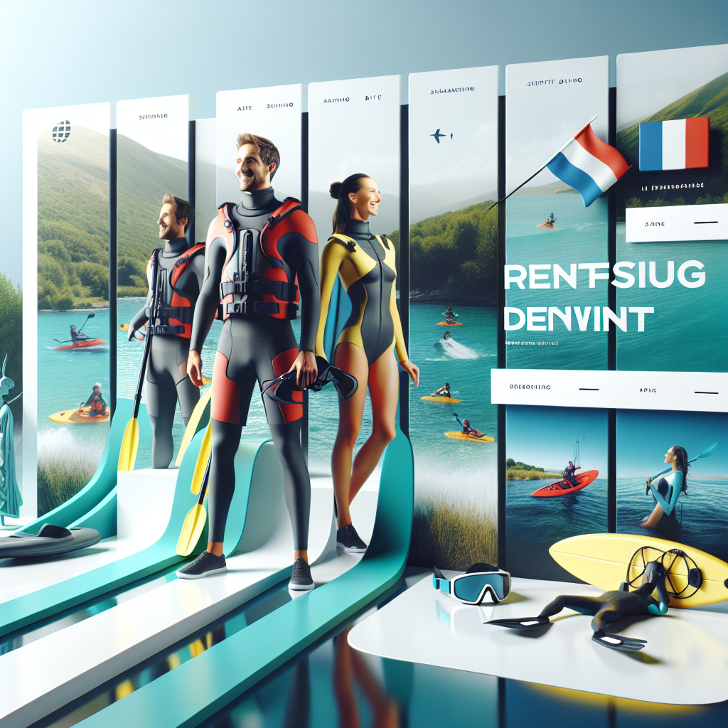 Un site web de location d'équipements sportifs nautiques bien conçu.