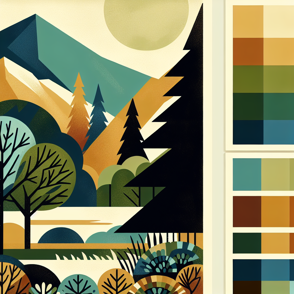 Une palette de couleurs naturelles et des éléments de design inspirés par la nature.