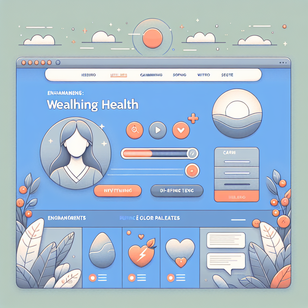 Capture d'écran artistique d'un site web de santé avec un design apaisant.
