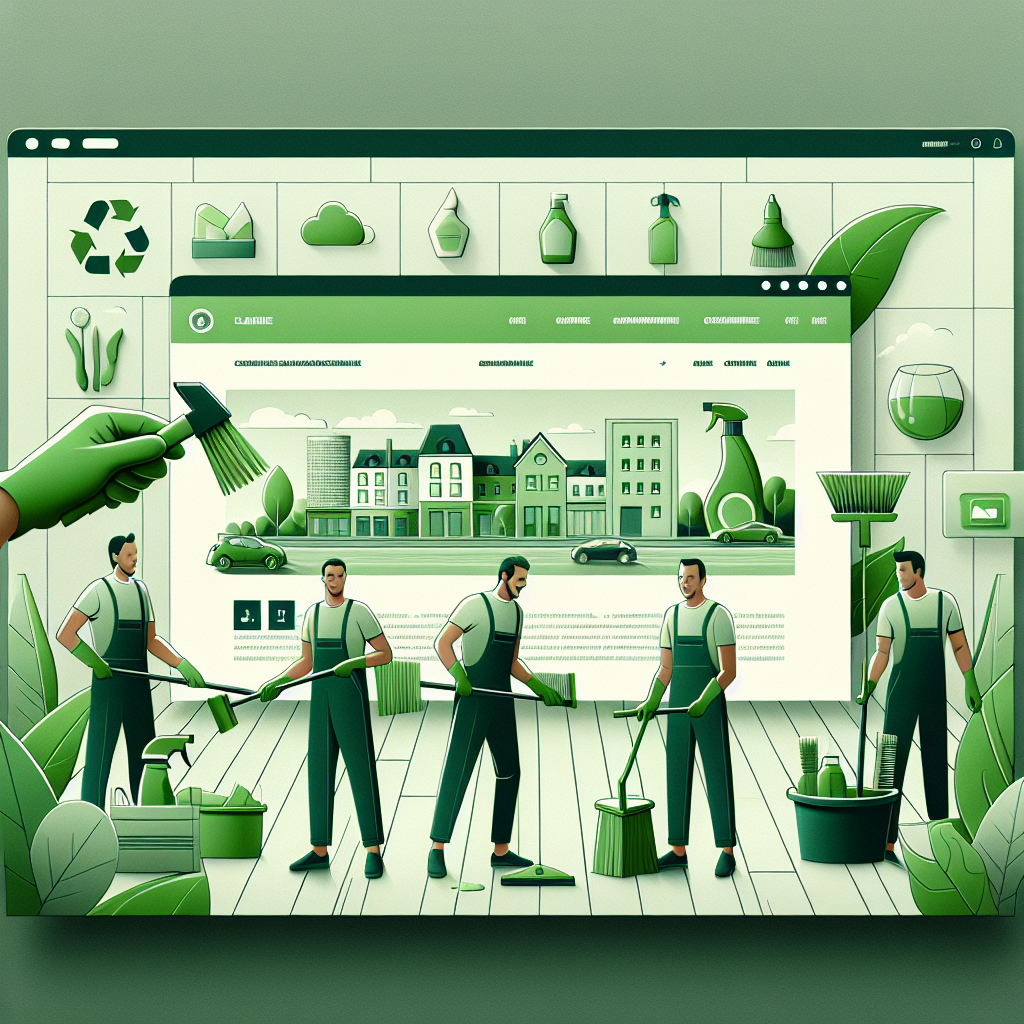 Capture d'écran stylisée d'un site web d'entreprise de nettoyage écologique.