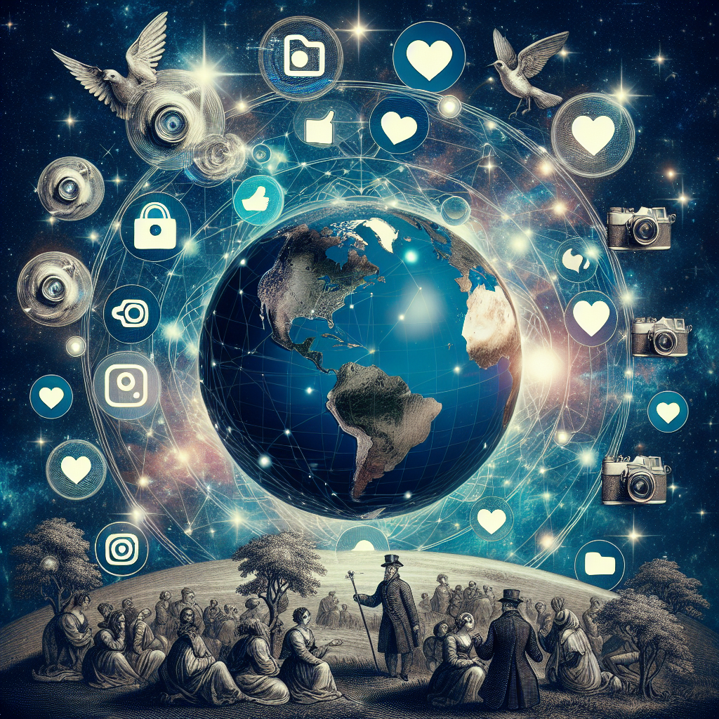 Des icônes de réseaux sociaux flottant autour d'un globe terrestre.