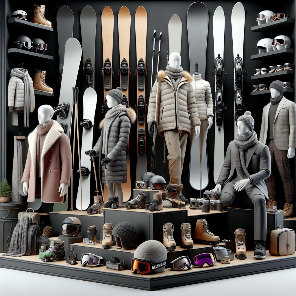 Équipements de sport d'hiver bien présentés