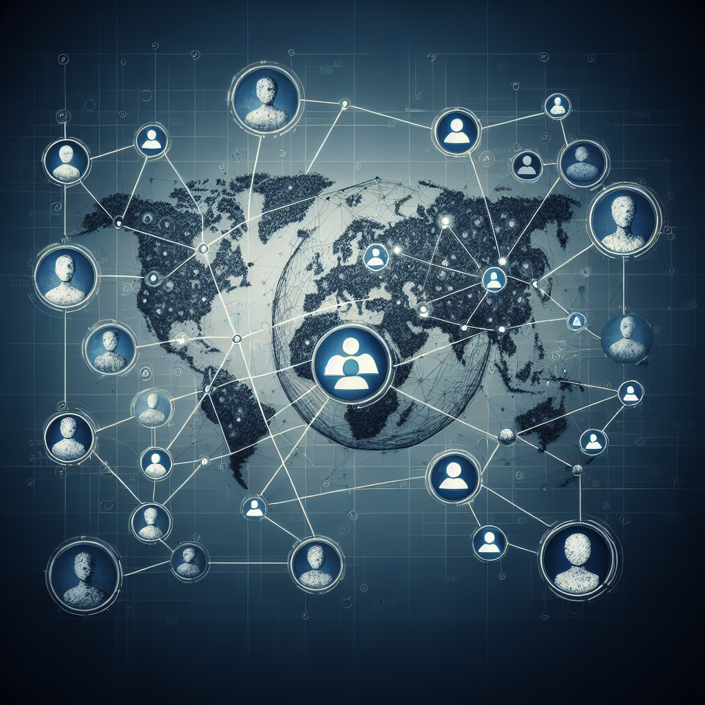 Icônes de réseaux sociaux connectées par des lignes