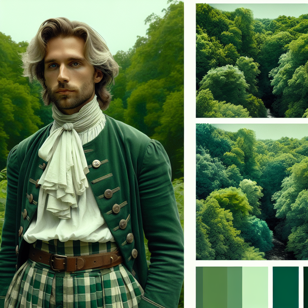 Palette de couleurs vertes et images de nature