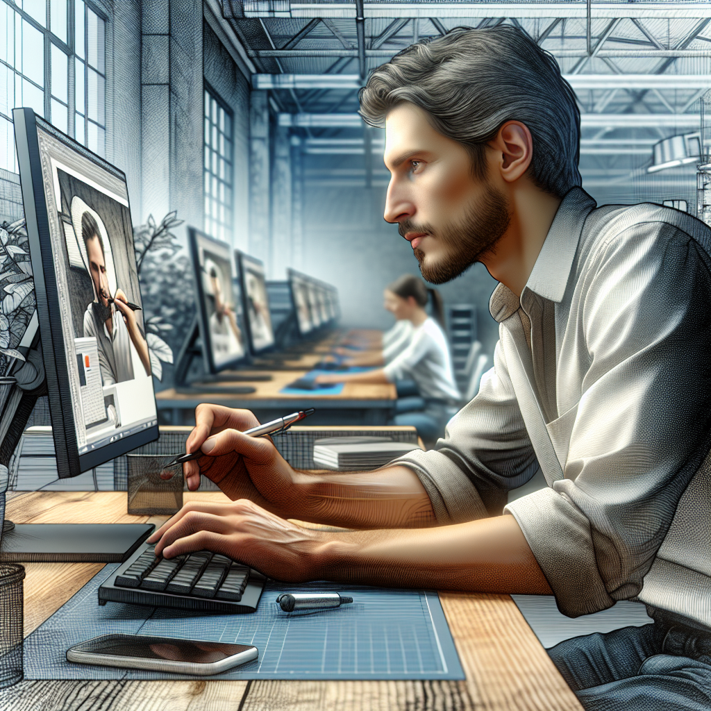 Un artisan utilisant des outils de marketing digital sur un ordinateur.