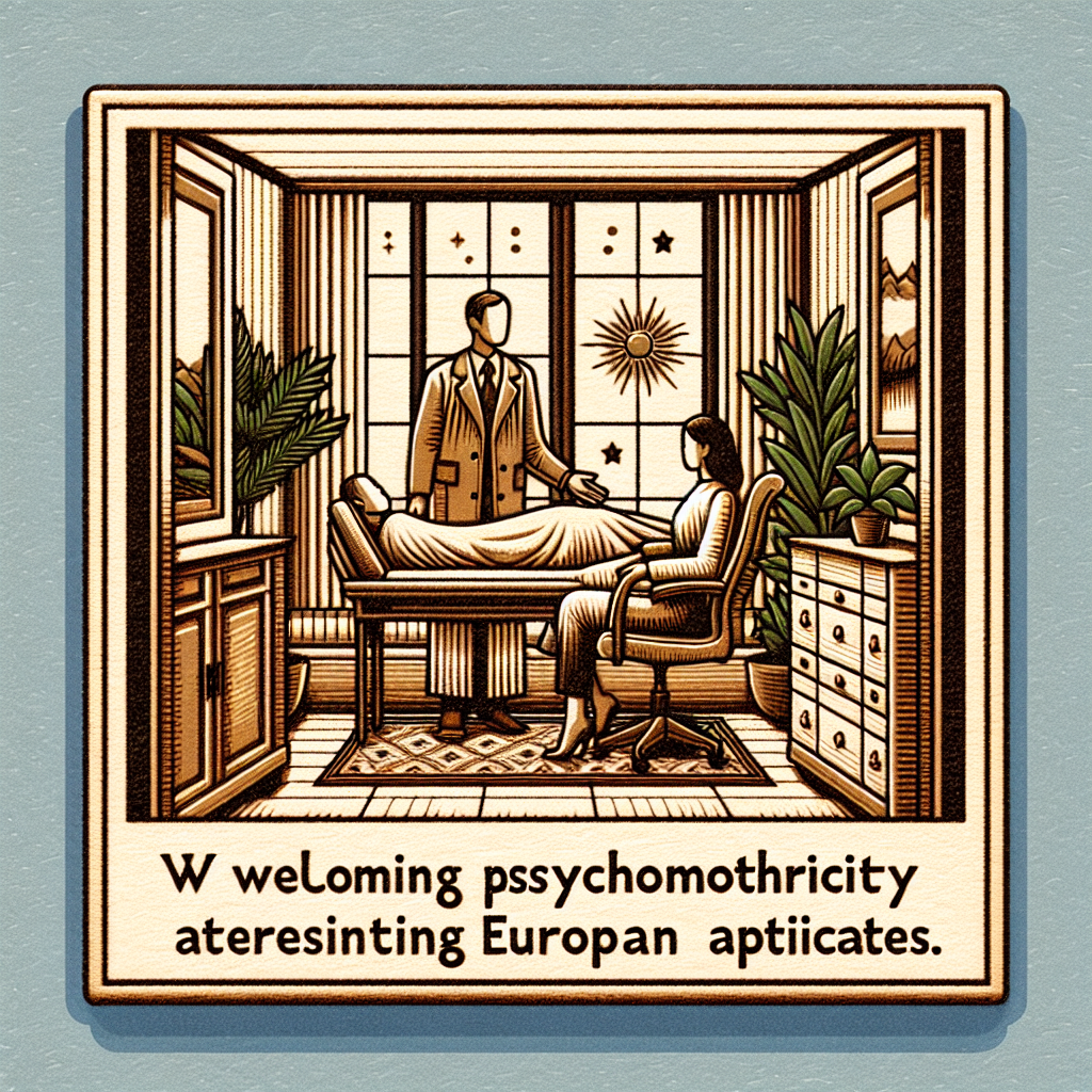 Un cabinet de psychomotricité moderne avec un thérapeute accueillant un patient.