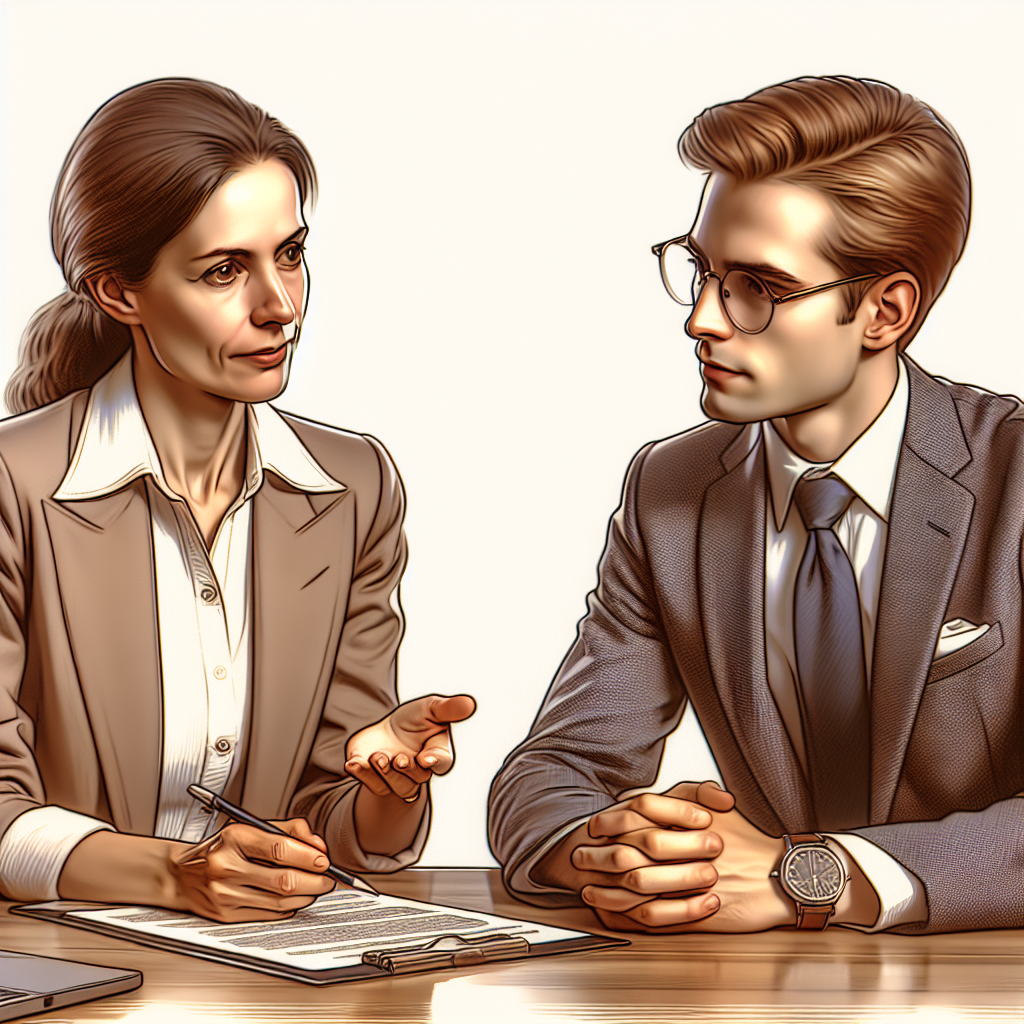 Un consultant discutant avec un client, illustrant un service personnalisé