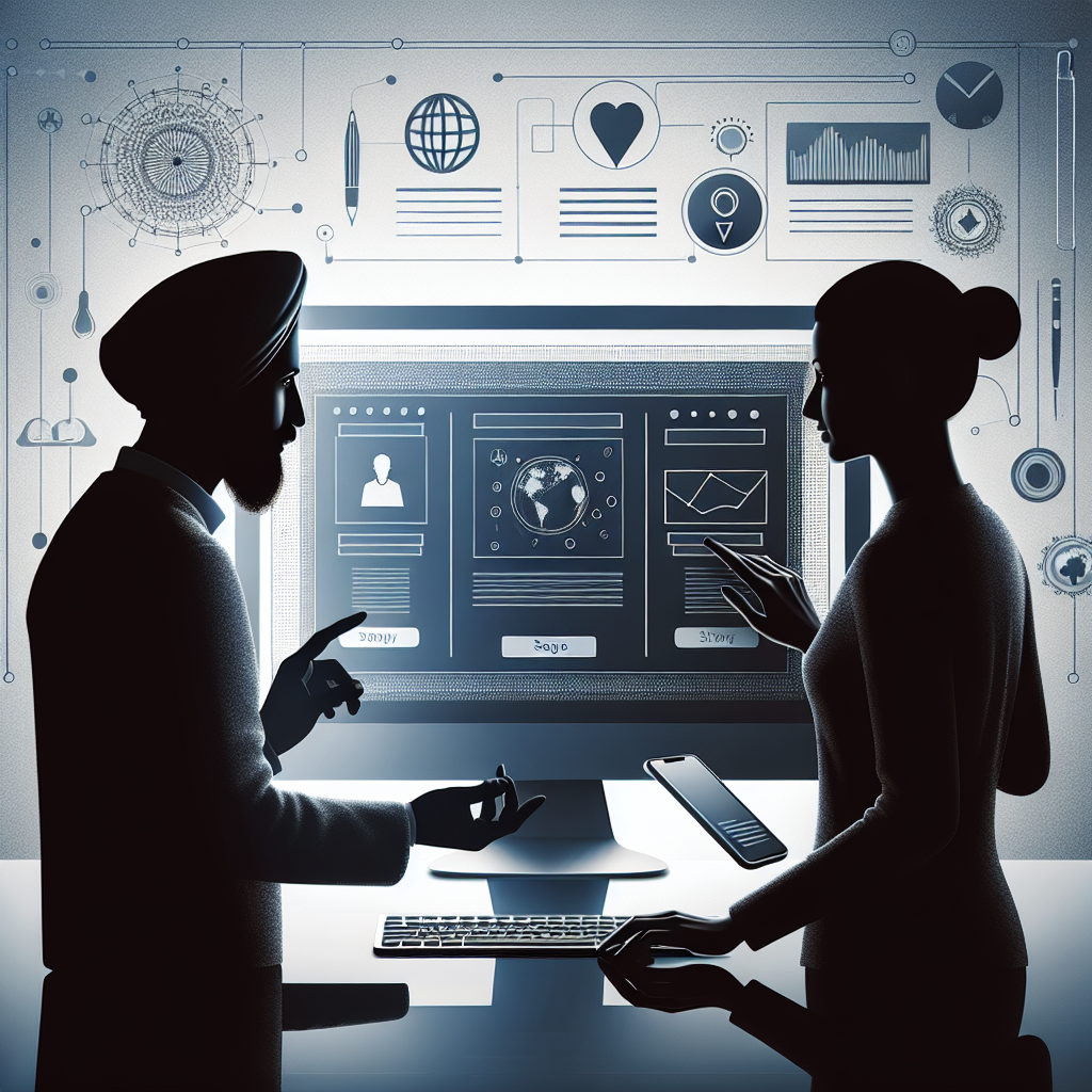 Un design de site web moderne et épuré sur un écran d'ordinateur.