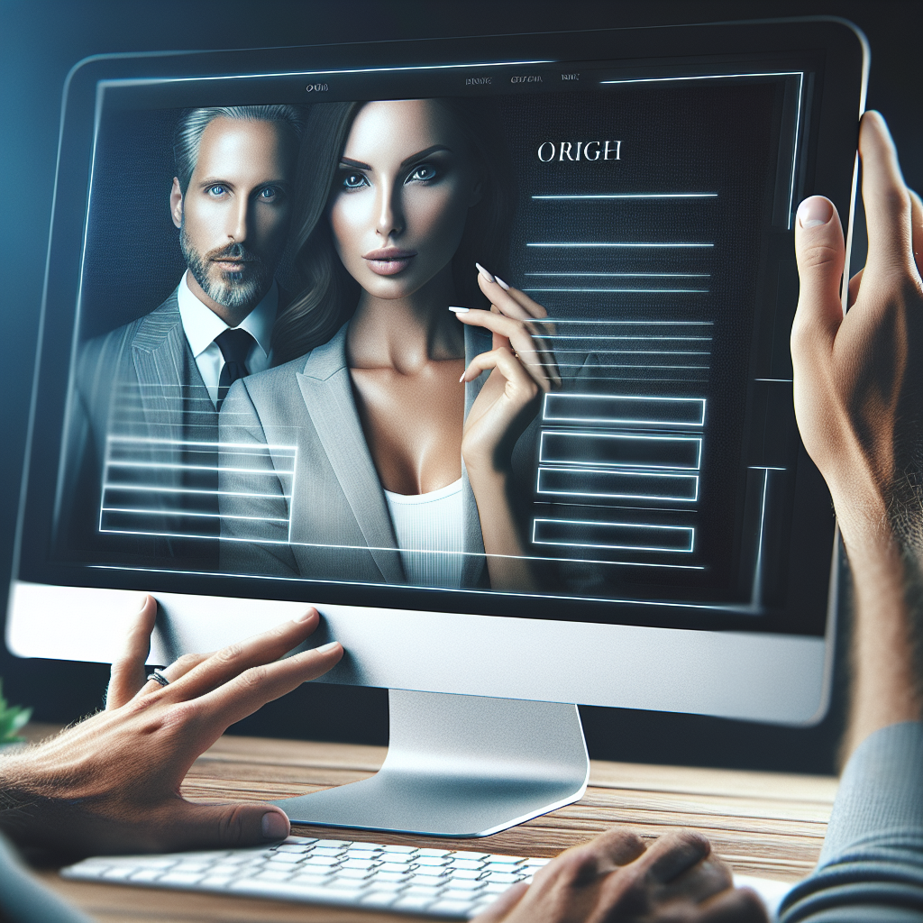 Un design de site web moderne et épuré sur un écran d'ordinateur.