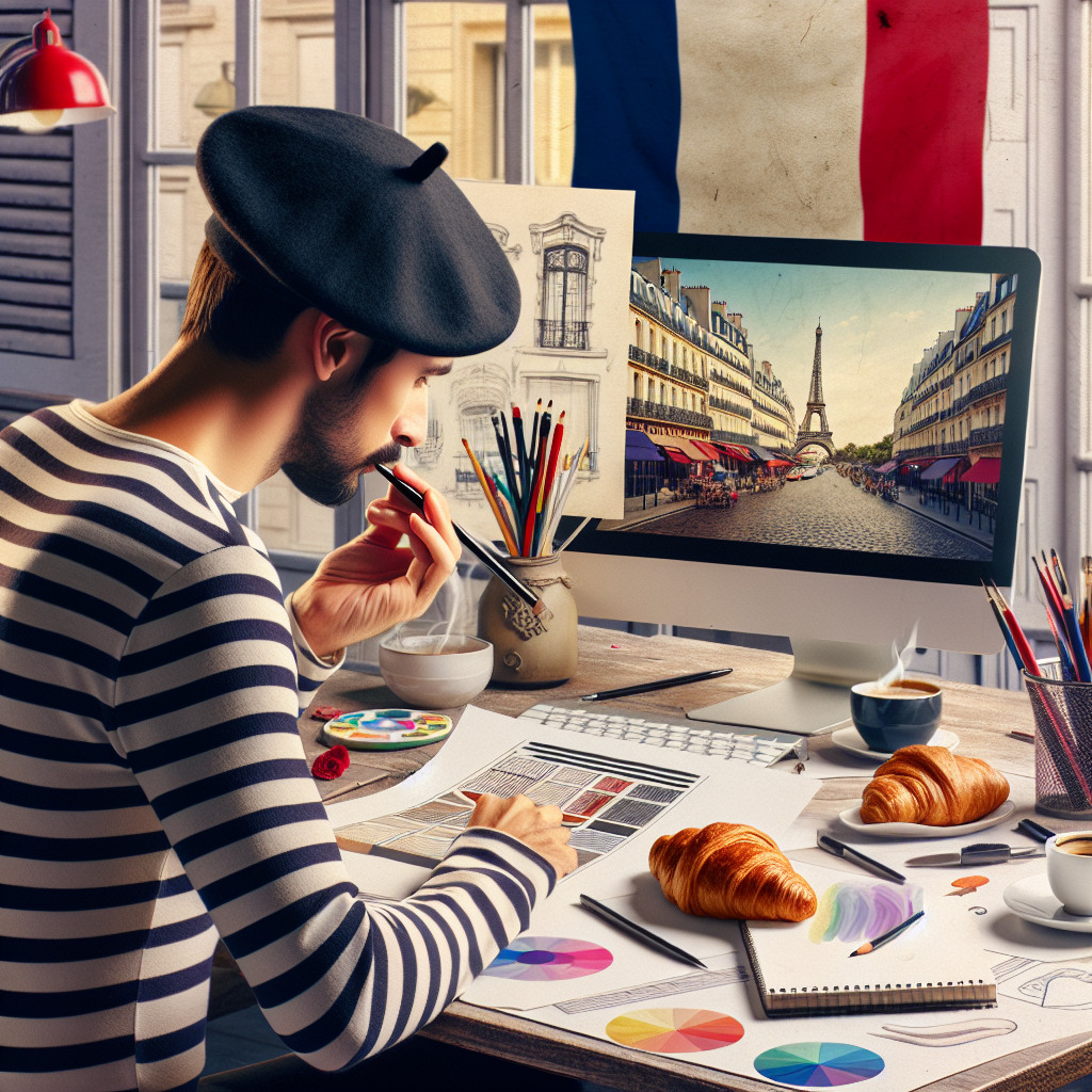 Un designer travaillant sur un schéma de design web sur un tableau.