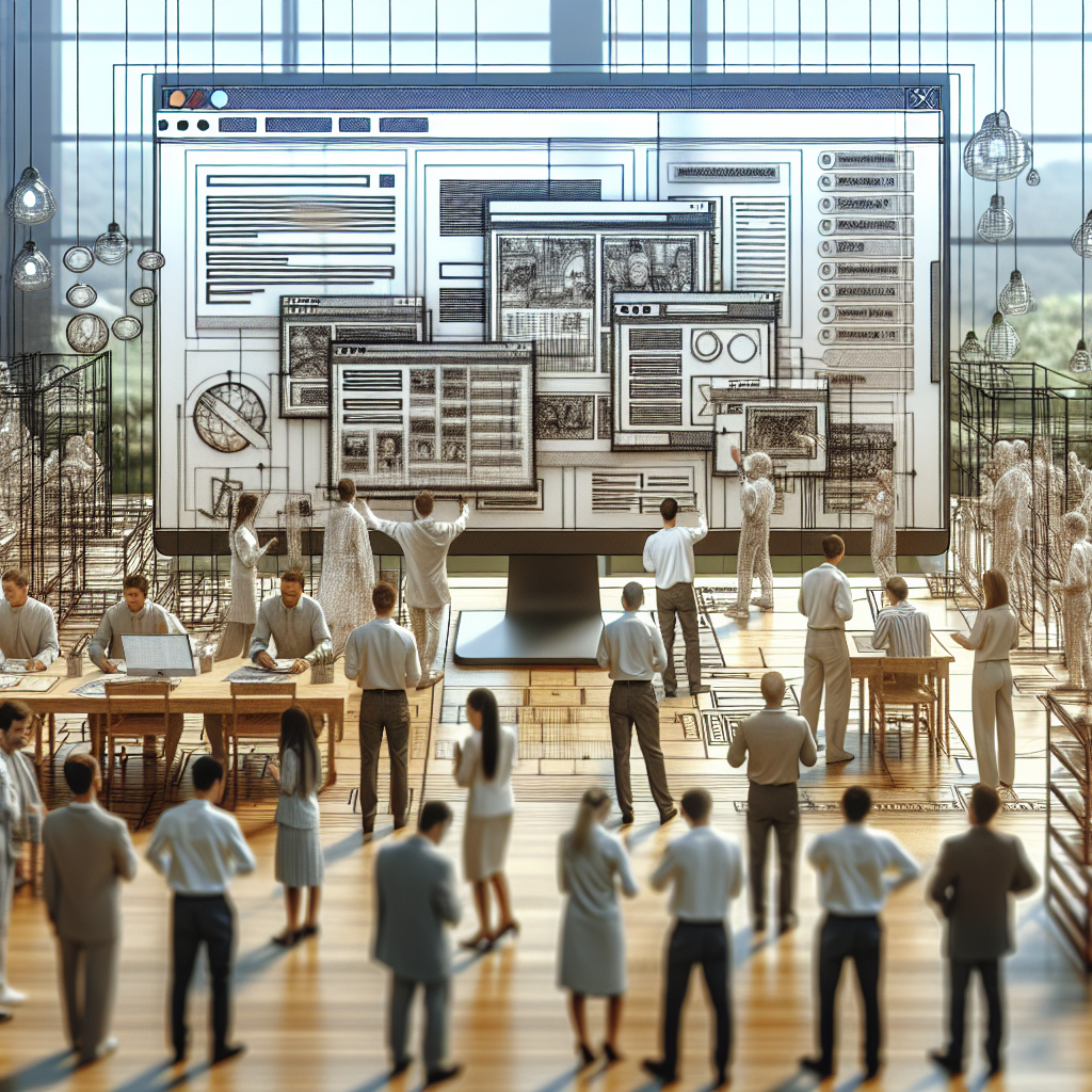 Un écran d'ordinateur affichant un site web en cours de création.