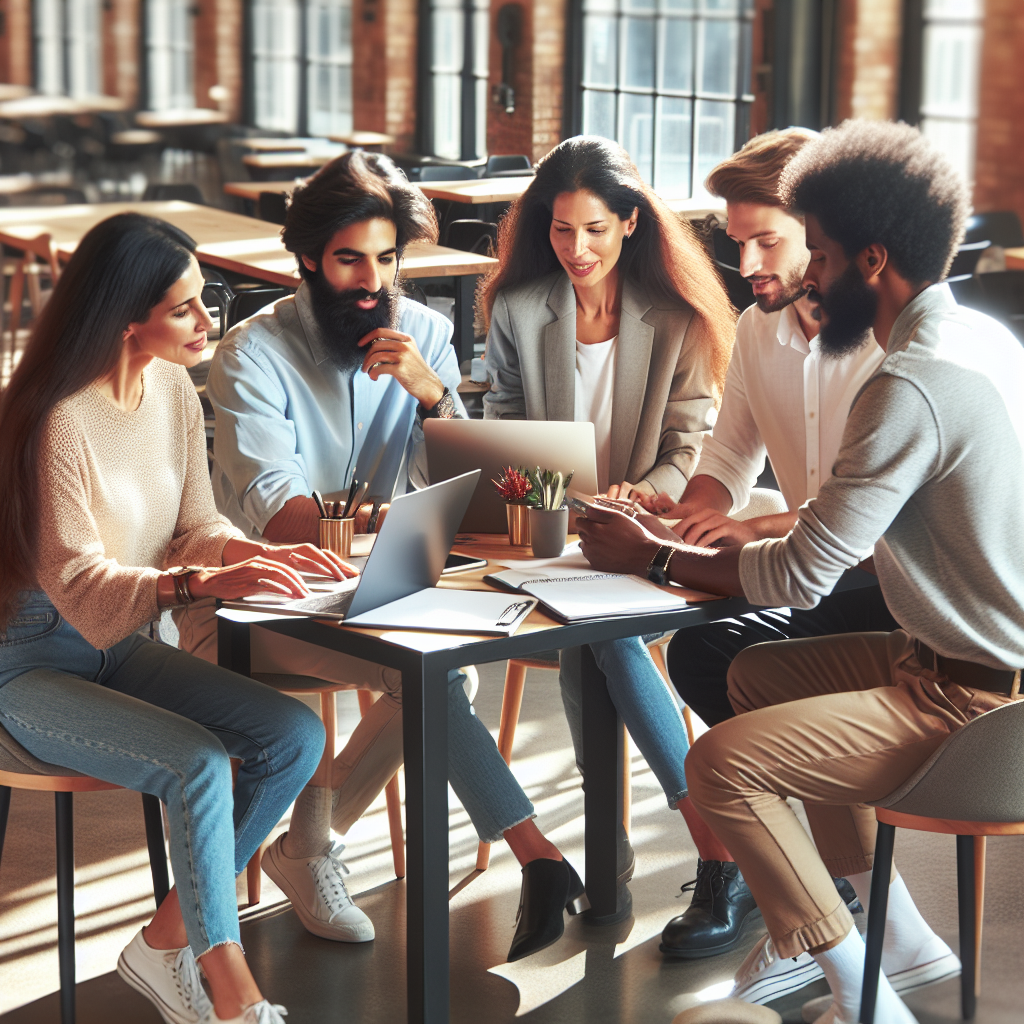 Un espace de coworking moderne avec des personnes travaillant ensemble.