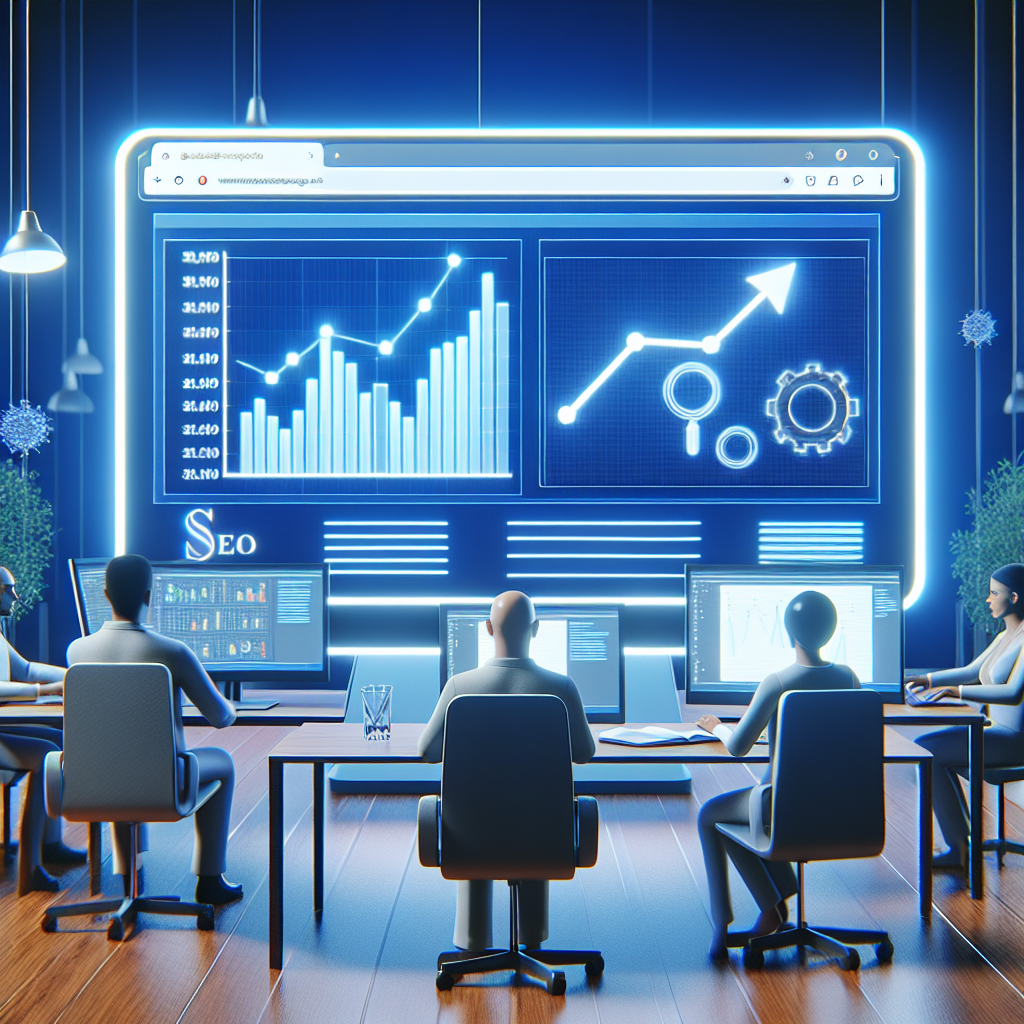 Un graphique de données SEO affiché sur un écran d'ordinateur.