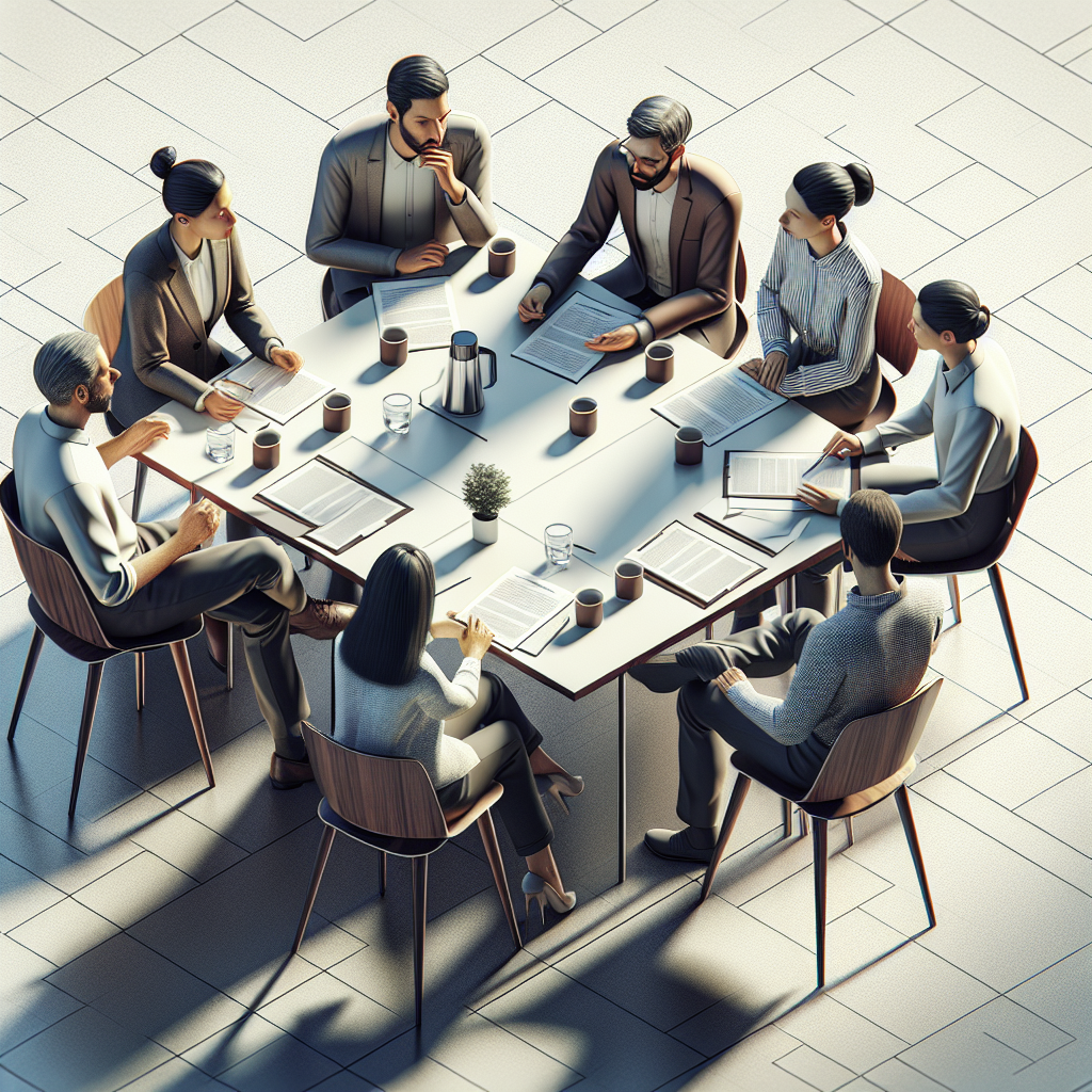 Un groupe de personnes discutant autour d'une table, symbolisant la communication d'équipe